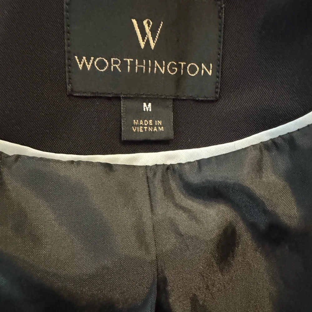 Worthington Women’s Black One-Button Career Blazer Jacket Size Medium - Picture 5 of 5